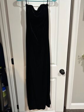 Shape FX Black Velvet Strapless Maxi Gown